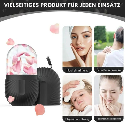 Gesichtseisroller aus Silikonwürfeln